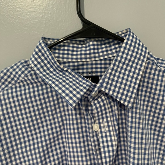 H&M | Mens Size Large Slim Fit Button Down Long sleeve Shirt | Blue & White - Picture 10 of 12